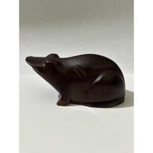 Vintage Hand Carved Decor Wood Ironwood‎ Heavy Frog Decoy Figurine Paper weight